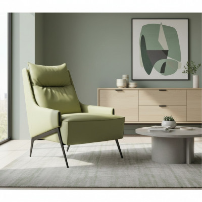 Wunnzëmmer Fotell 1 Still Canapé Polster Luxus Textil Design Holz Miwwelen