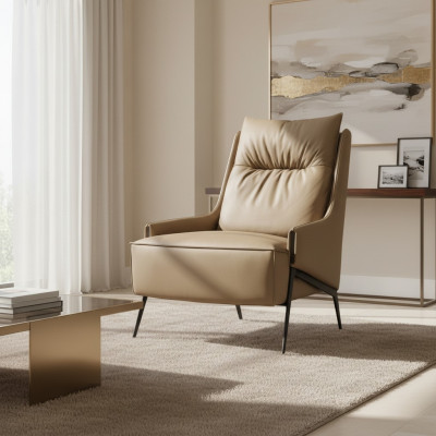 Sëtz 1 Plaz Kënschtleeder Lounge Luxus Polster Relax Miwwel Design Canapé