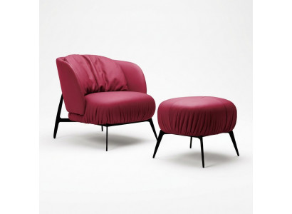 Fauteuil Hocker Wunnzëmmer Design Modern Set Garnitur Polster Relax 2-Teileg.