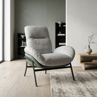 Fotell Sëtz Miwwelen Design Wunnzëmmer Polster Holz Modern Luxus Nei