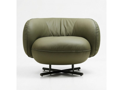 Fautteuil 1 Sëtz Kënschtläder Lounge Luxus Polster Een-Sëtz Design Gro