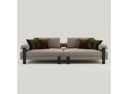 Sofa 2 Sëtzer Textil Holz Modern Sofa Polster Couch Design Luxus Nei