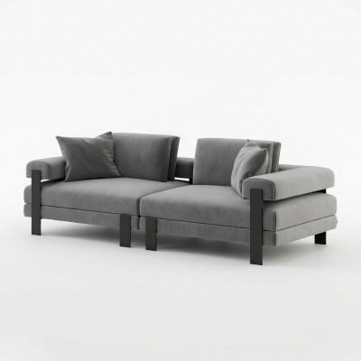 Luxus 2-Sëtzer Couch Italieneschen Stil Sofa Polyester Gro Wunnzëmmer