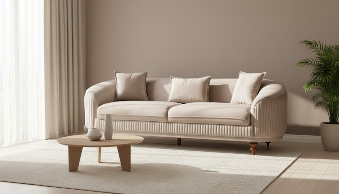 Sofa 3 Sëtzer Design Sofas Plëschel Modern Sëtz Stoffer Nei Miwwelen Canapé