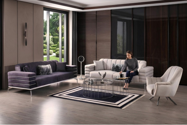 Canapé-Set 331 Sëssen Luxus Miwwelen Wunnzëmmer Canapé Sofa Polster 3 Stéck.