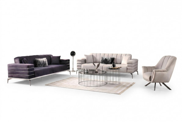 Canapé-Set 331 Sëssen Luxus Miwwelen Wunnzëmmer Canapé Sofa Polster 3 Stéck.