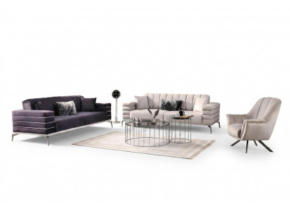 Canapé-Set 331 Sëssen Luxus Miwwelen Wunnzëmmer Canapé Sofa Polster 3 Stéck.