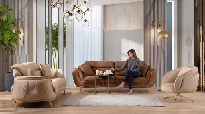 Sofagarnitur 3 2 1 Sëtzer Set Design Sofa Polster Couchen Modern Luxus