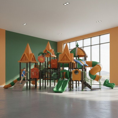 Spilltuerm mat Rutsch Klotertuerm Spillgeschir Anlag Outdoor Spillplaz