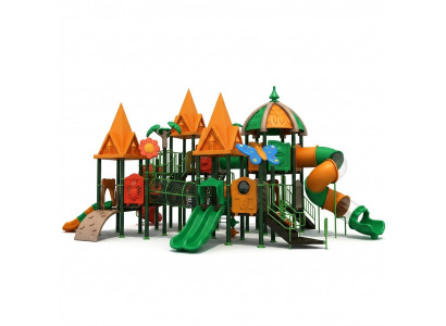 Spilltuerm mat Rutsch Klotertuerm Spillgeschir Anlag Outdoor Spillplaz