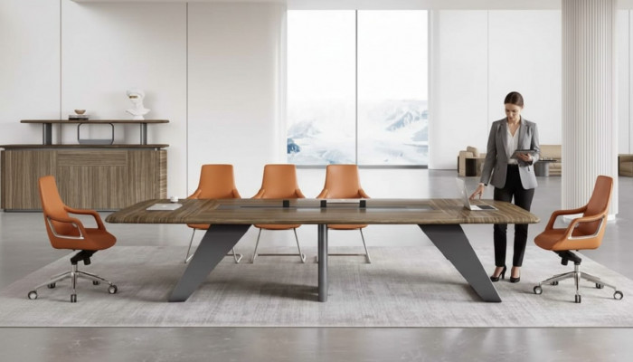 Holz Konferenztësch Bespriechungstësch Büro Miwwelen Designer Dëscher Nei