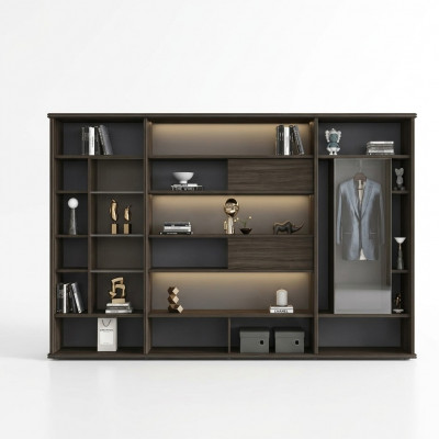 Designer Schaf Stotzen Schief Liewenszëmmer Luxusbüro Miwwelen Regal Holz