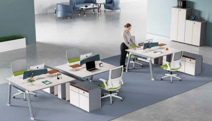 Büro Ariichtung Miwwelen Schreifdëscher Teamdësch Empfangsdësch Bürosmiwwelen