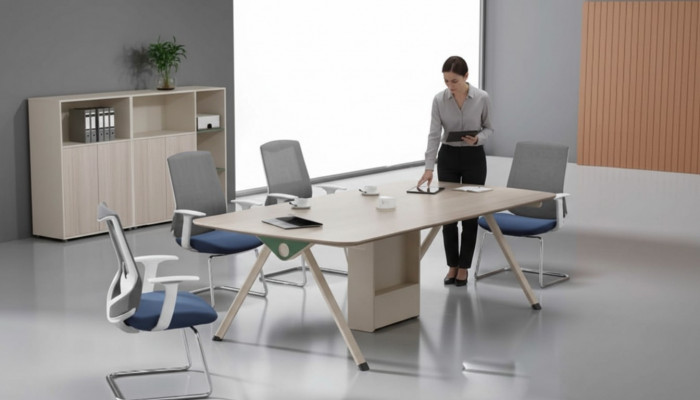 Konferenzdësch Holz Büromiwwel Design Dësch Ariichtung Aarbechtszëmmer