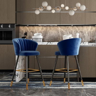 Barhocker Barstull Blo Samt Design Barstillen Bar Hocker Still Nei