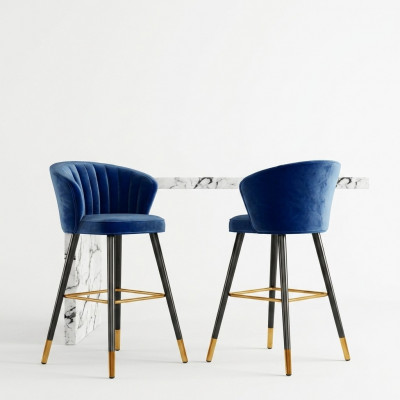Barhocker Barstull Blo Samt Design Barstillen Bar Hocker Still Nei