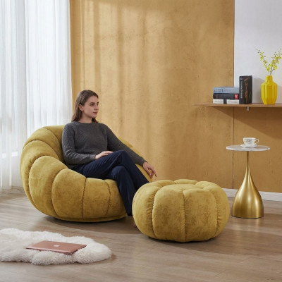 Still Sessel Modern Design Wunnzëmmer Giel Luxus Polster Stoff Neien