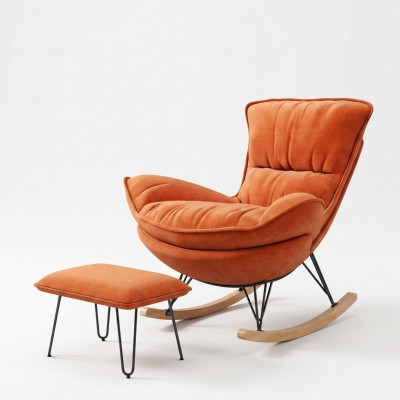 Sessel Design Relax Orange Textil Wunnzëmmer Polster Luxus Einsëtzer