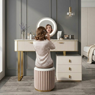Make-up Dësch Spigel Luxus Konsole Kommode Schlofkummer Konsolendësch