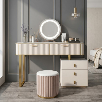 Make-up Dësch Spigel Luxus Konsole Kommode Schlofkummer Konsolendësch