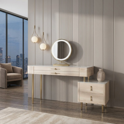 Schlofkummer Miwweldesign Schminktisch Modern Konsolendësch Luxus Nei