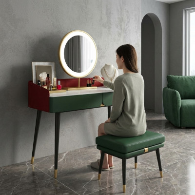 Make-up Dësch Spigel Konsole Schlofzëmmer Holz Dësch Luxus Nei