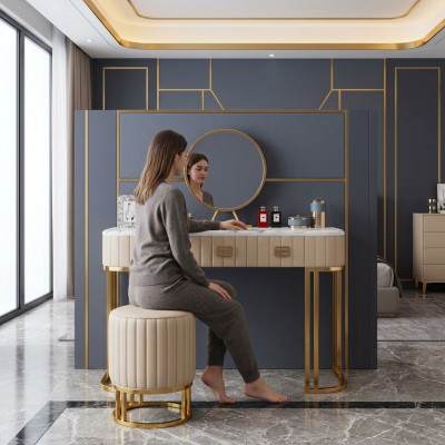Designer Schminktisch Kosmetik Dësch Spigel Konsoleschlofkummer Nei