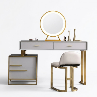 Dësch Modern Konsole Spigel Schminktisch Schlofkummer Kosmetik Dësch