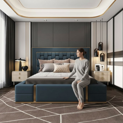 Modern Better Luxus Schlofzëmmer Neit Bett Design Luxus Blo Duebelbett