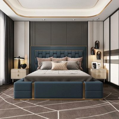 Modern Better Luxus Schlofzëmmer Neit Bett Design Luxus Blo Duebelbett