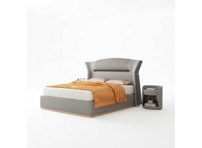 Schlofzëmmer Bett Polsterbett Duebelbett Design Luxus Duebel 180x200