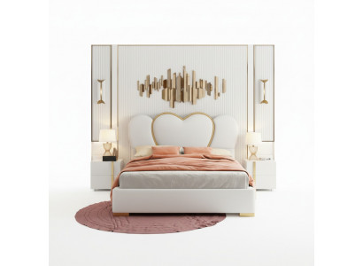 Design Bett, Schlofkummer, Duebelbett, Hotel, Luxus, Gepolstert, Ariichtung