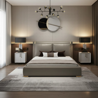Modern Schlofkummer Bett Luxus Duebel 180x200 Miwwelen Better Ariichtung