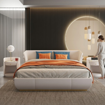 Bett Këssen Design Luxus Duebel Better Schlofzëmmer 180x200cm Nei