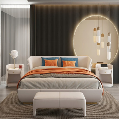 Bett Këssen Design Luxus Duebel Better Schlofzëmmer 180x200cm Nei