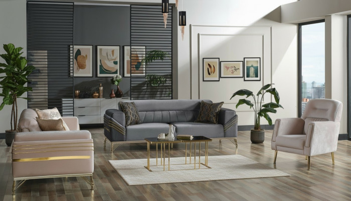 Exklusivt Sofagarnitur Set 3+3+1 3tlg 2x Sofa Fauteuil Relax Luxuséist Set
