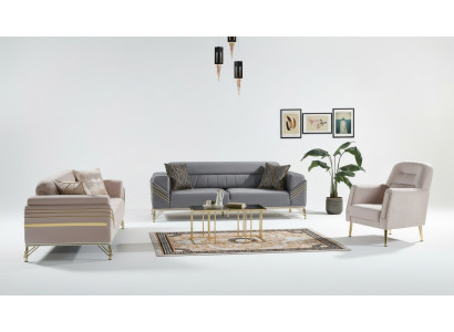 Exklusivt Sofagarnitur Set 3+3+1 3tlg 2x Sofa Fauteuil Relax Luxuséist Set