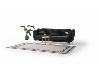 Edele Dräisëtzer Sofa Modernen 3 Sëtzer Stilvollt Sofa 228cm Brong Miwwelen