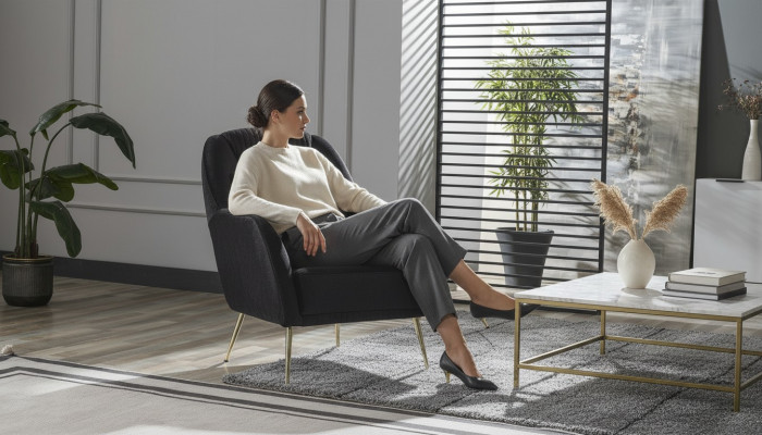 Elegant Sofa Sesselen Sofagarnitur Schwaarz Relax 2tlg Wunnzëmmer Miwwelen