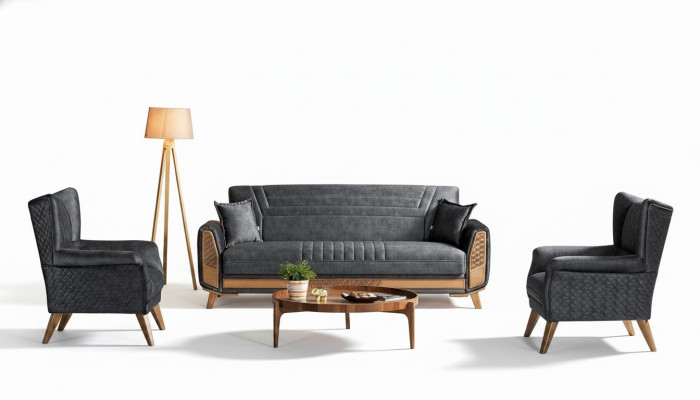 Modern Design Wunnzëmmer Set Sofa Garnitur 3+3+1 Gro Wunnzëmmer Miwwel Set