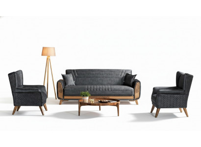 Modern Design Wunnzëmmer Set Sofa Garnitur 3+3+1 Gro Wunnzëmmer Miwwel Set