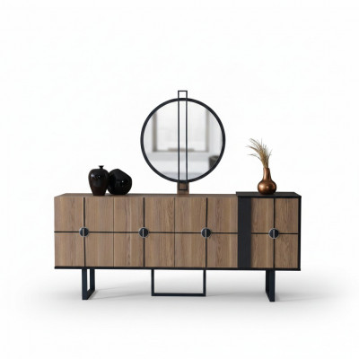Säitendësch Anrichte mat Spigel Luxus Garnitur Kommode Holz Kommoden 193cm
