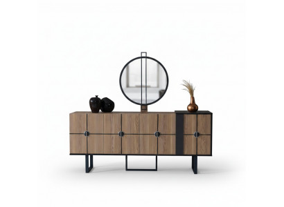 Säitendësch Anrichte mat Spigel Luxus Garnitur Kommode Holz Kommoden 193cm