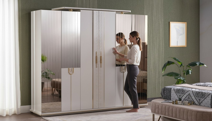 Kleederschaaf Design Luxus Schaf Modern Stil Schief Schlofzëmmer Miwwelen Neit