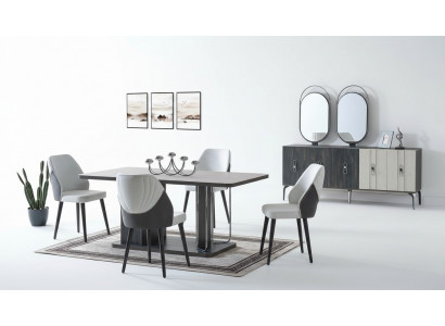 Luxus Iesszëmmer Set Iessdësch 6x Still Buffet Iessgruppen Iessgrupp 8 tlg