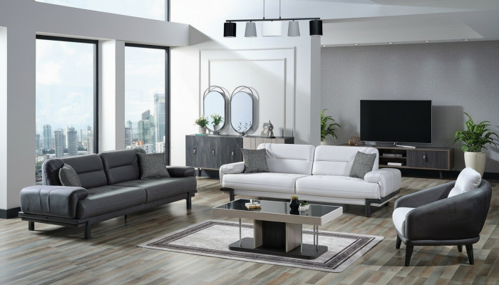 Sofagarnitur 3+3+1 Sëtzer Textil Modern Komplett Fotell Sofa 3 Sëtzer Luxus