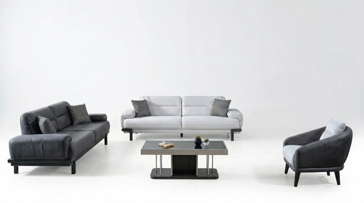 Sofagarnitur 3+3+1 Sëtzer Textil Modern Komplett Fotell Sofa 3 Sëtzer Luxus