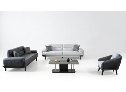 Sofagarnitur 3+3+1 Sëtzer Textil Modern Komplett Fotell Sofa 3 Sëtzer Luxus