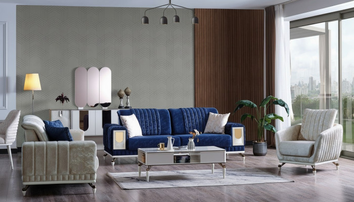 Sëtzkombinatioun 3+3+1 Sofa Miwwelen Luxus Set Sëtzkombinatioun Modern Set Neit 3-Deeler