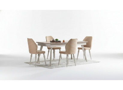 Designer Komplett 6x Still + Iessdësch Set Iesszëmmer Designer Garnitur Set Nei